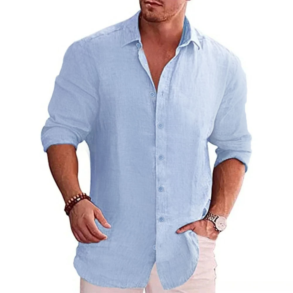 Linen Shirt Breathable - Chemise à manches longues pour hommes,
