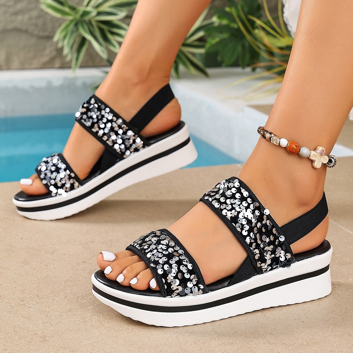 Espadrille Slip On - Sandales d'été pour femmes, espadrilles à