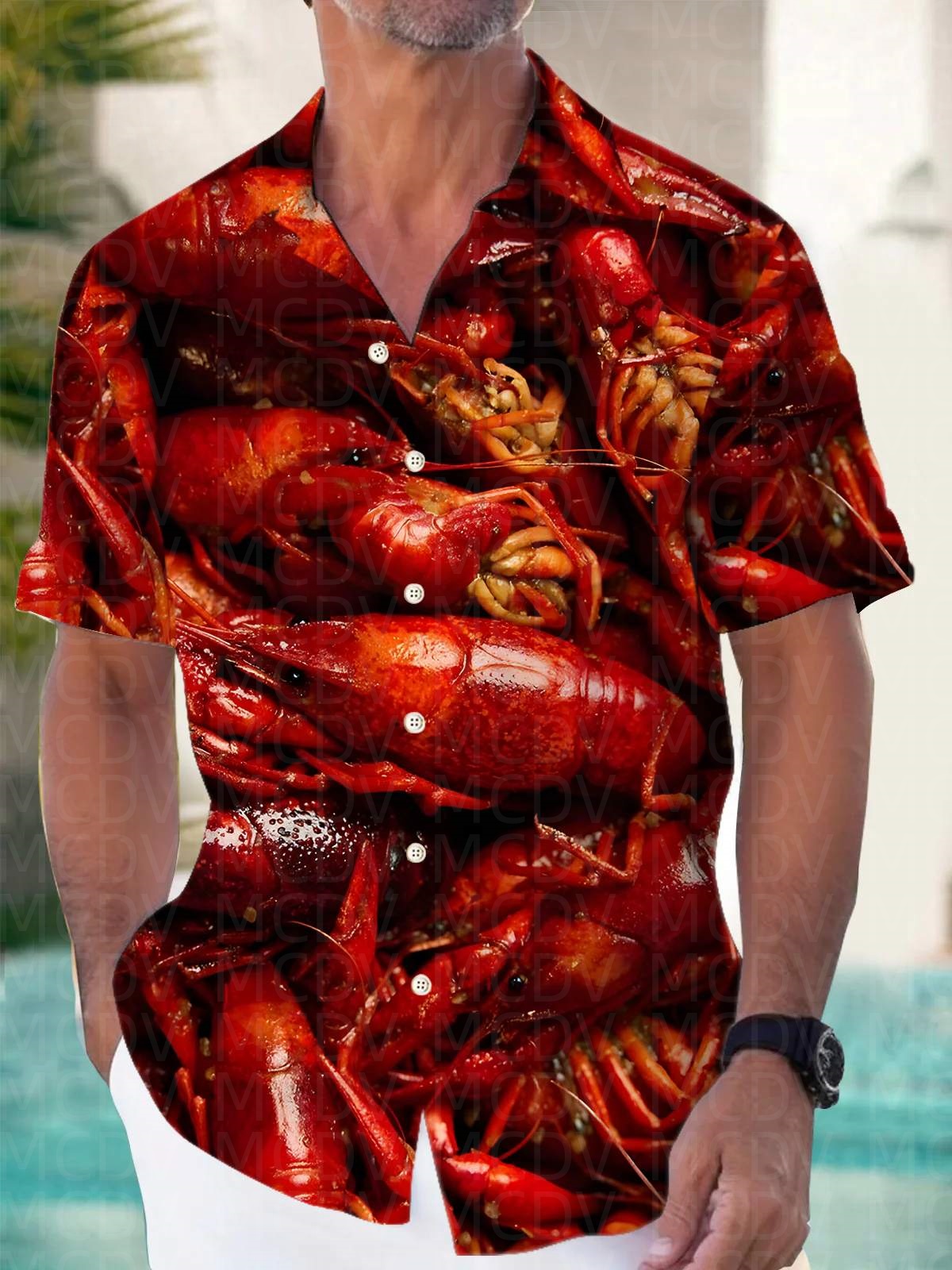 Shirt Camp Collar - Chemise Hawaïenne Homme à Motifs Alimentaires,