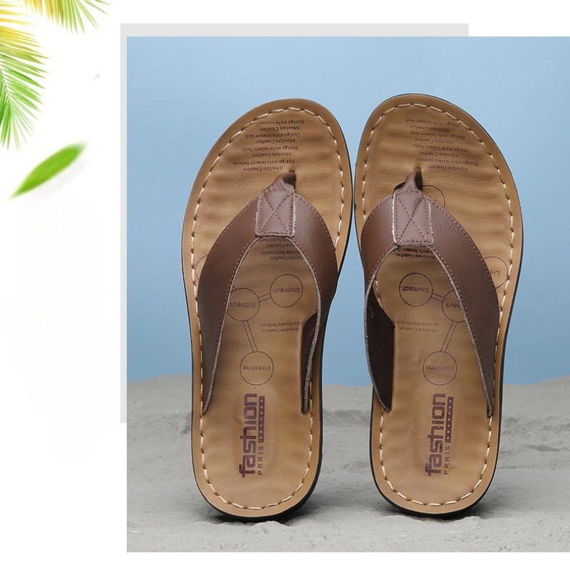 Flip Flop Leather Men - Chaussures 2026 en cuir pour hommes,