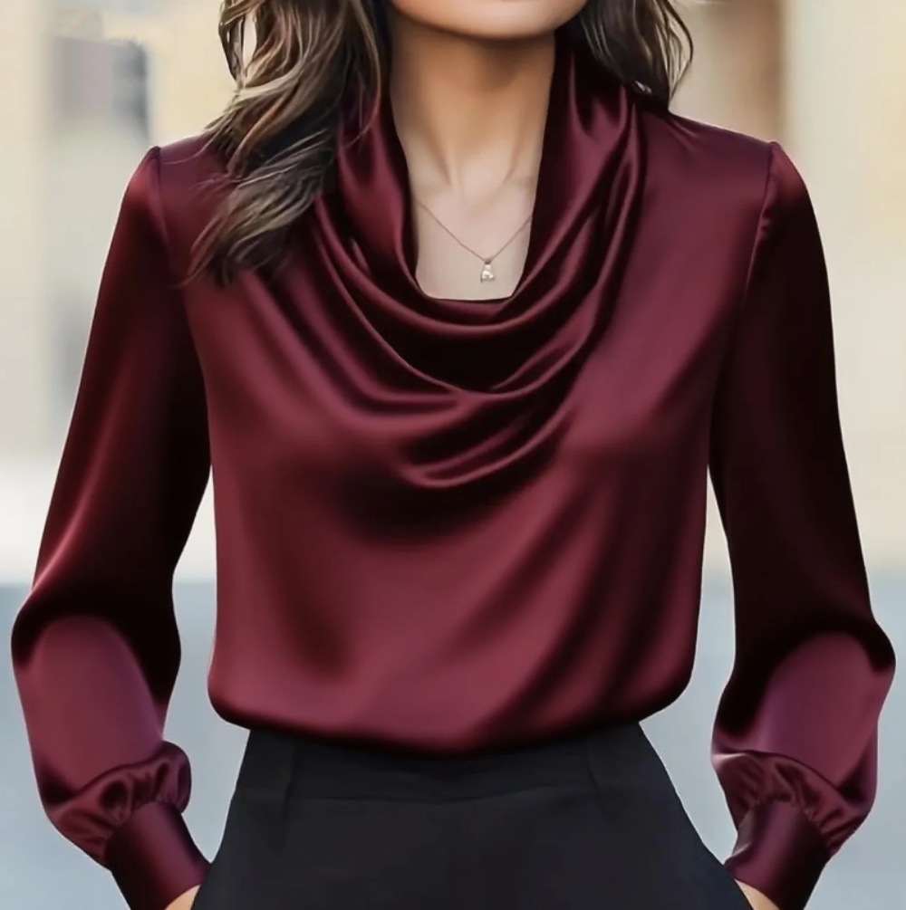 Shirt Camp Collar - Chemise à manches longues pour femmes,