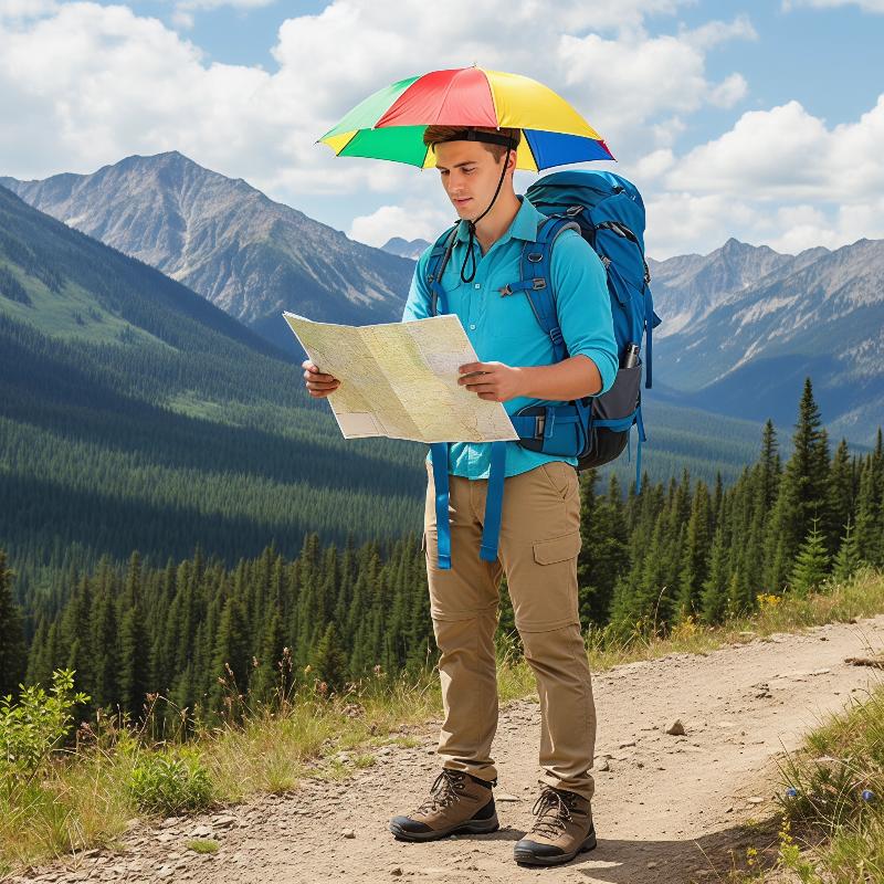 Bucket Hat Straw - Parapluie pliable à fixer sur la