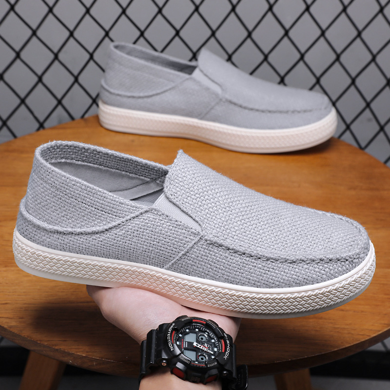 Espadrille Slip On - Espadrilles en toile Anti-odeur pour hommes,
