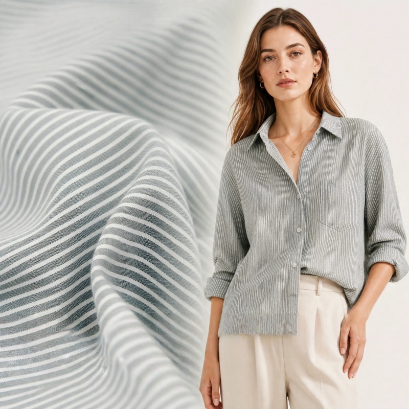 Linen Shirt Breathable - Tissu en coton et lin respirant