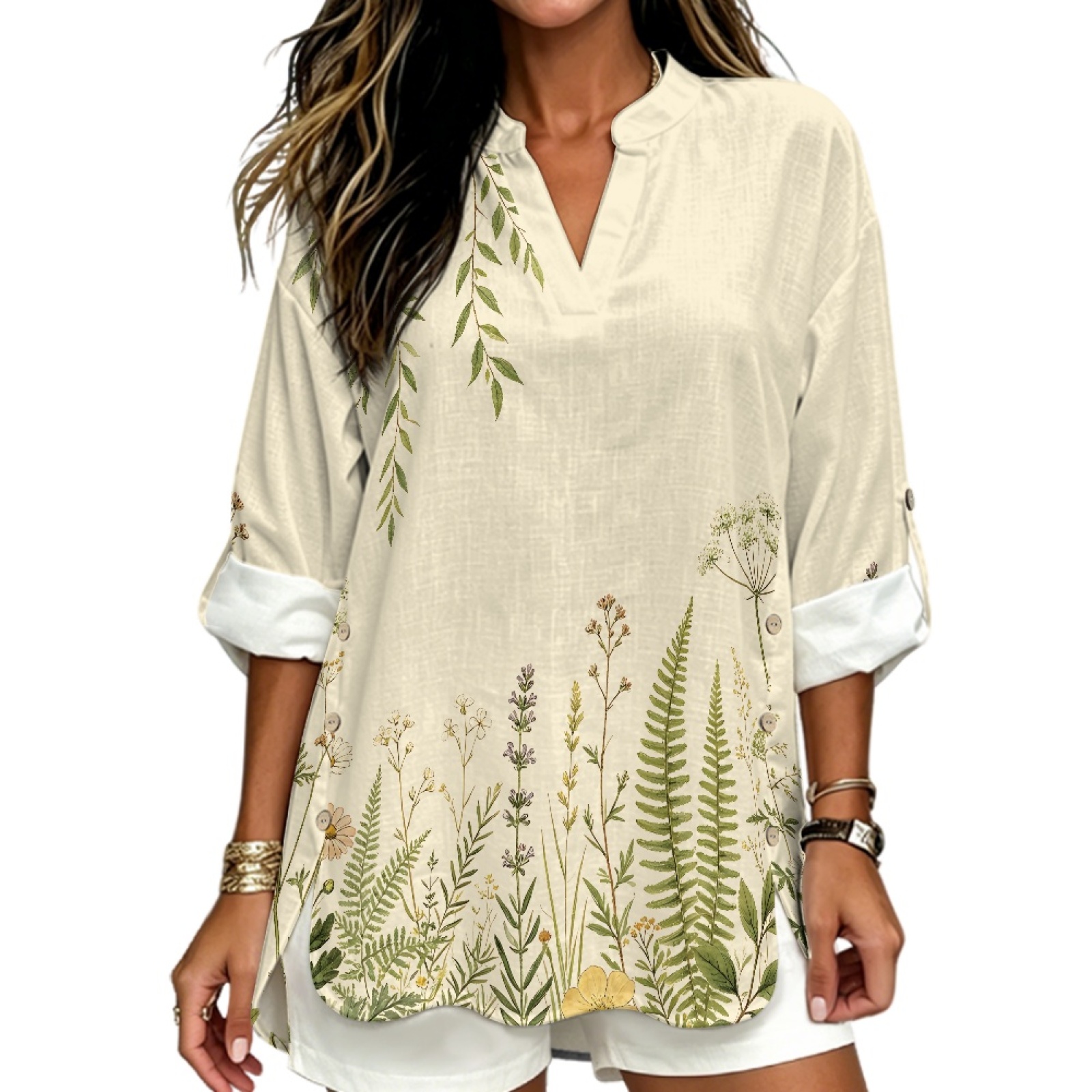 Linen Shirt Breathable - INSTANTARTS Chemise en lin à col