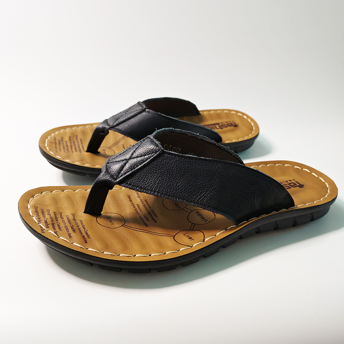 Flip Flop Leather Men - Chaussures d'été pour hommes, pantoufles en