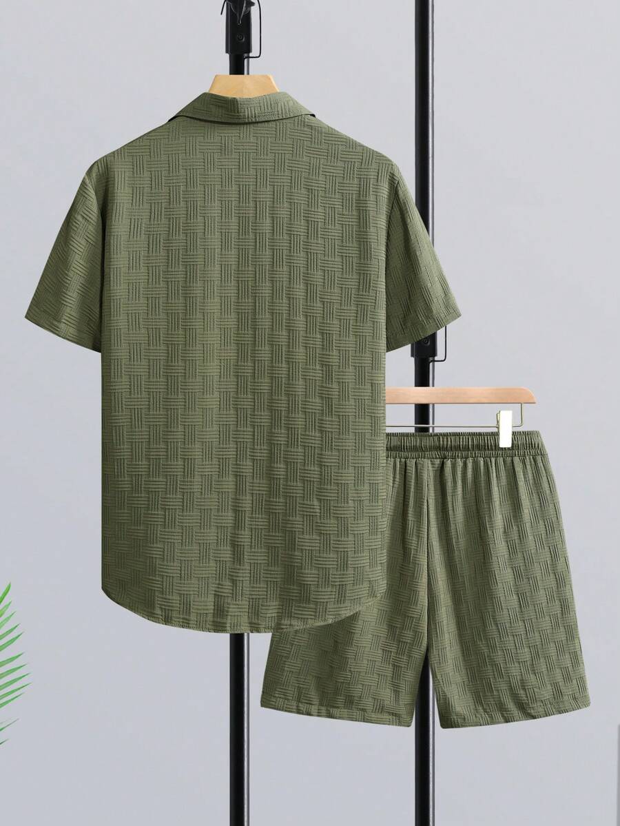 Short Linen Drawstring - Ensemble chemise à manches courtes et