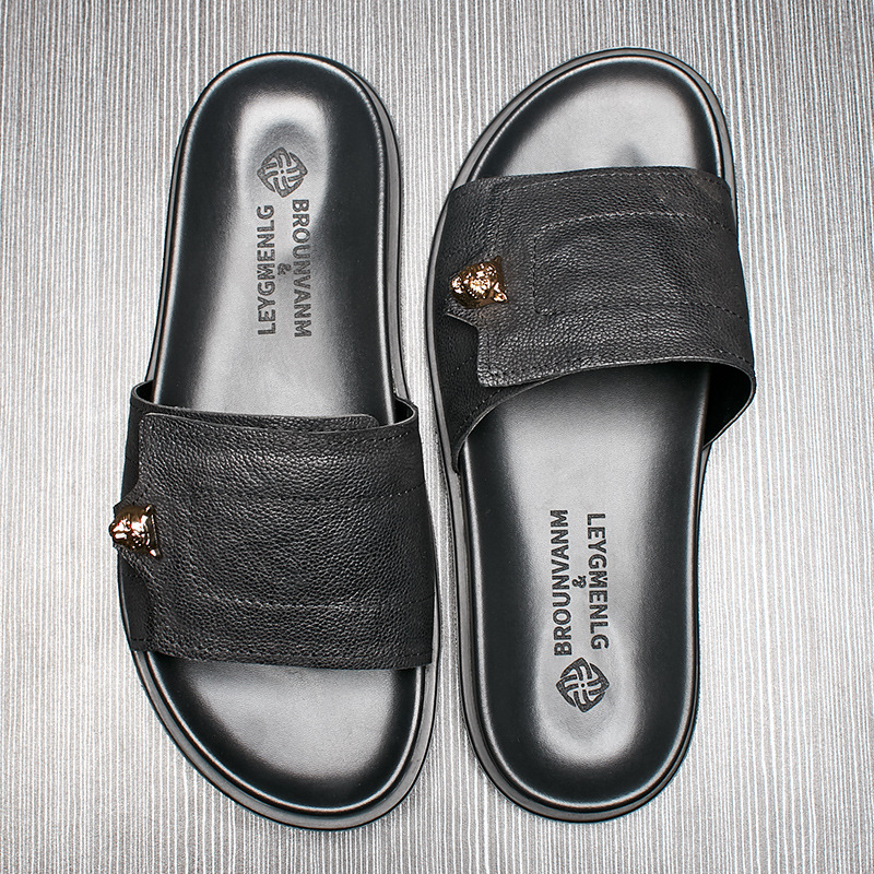 Flip Flop Leather Men - 2025 nouvelles pantoufles en cuir véritable