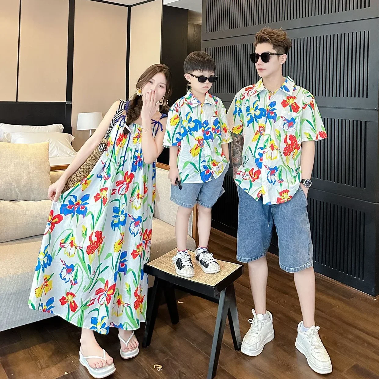 Resort Shirt Floral - VacationClothes coréen maman et fille Resort