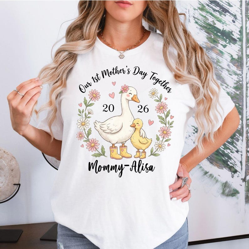 Tee Graphic Print - T-shirt graphique assorti pour maman, motif