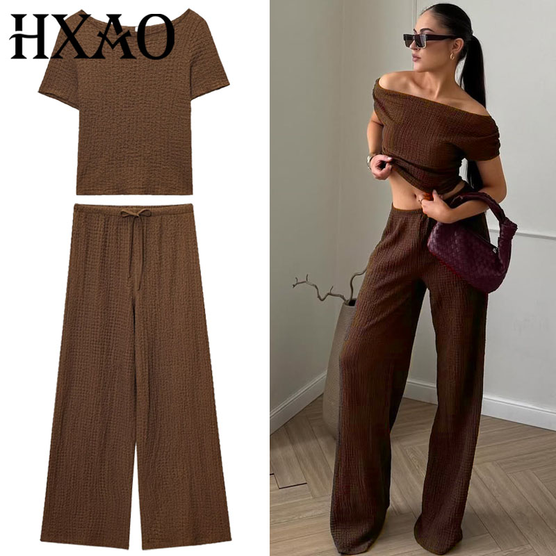 Short Linen Drawstring - Ensemble pantalon en lin pour femmes,