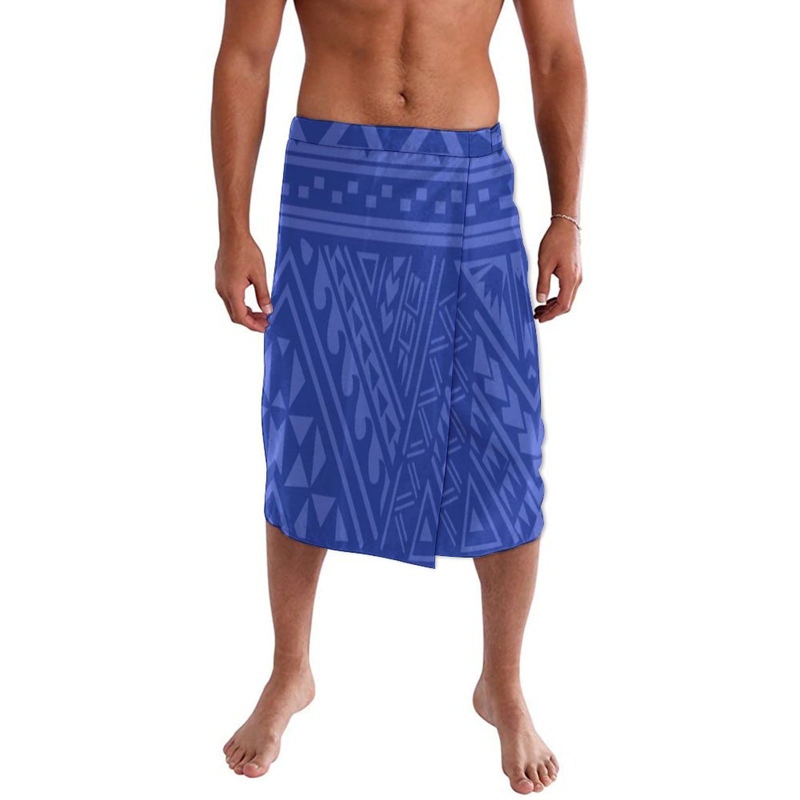 Sarong Men Wrap - Jupe mi-longue bleue douce personnalisée pour