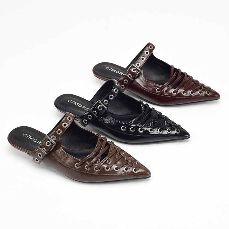 Casual Sandal Leather - Chaussures à bout pointu pour femmes,
