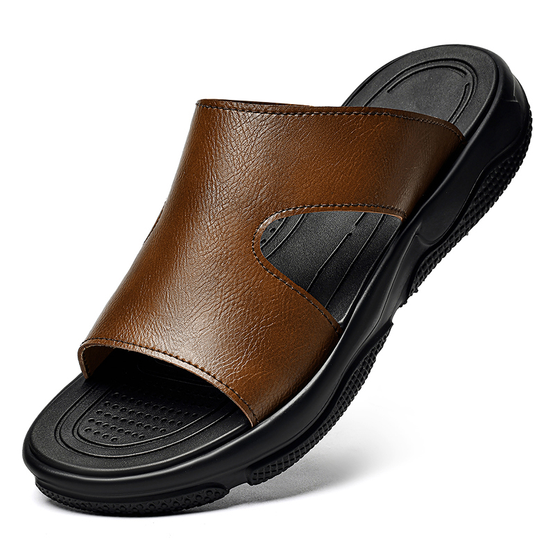 Sandales à enfiler en cuir pou - Flip Flop Leather Men avis et prix