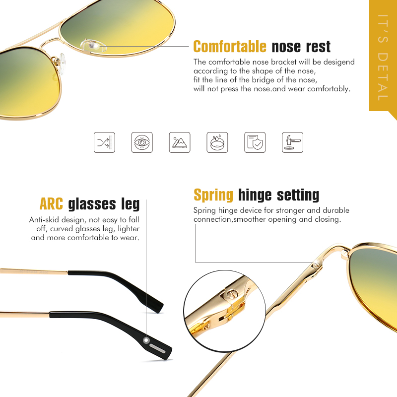 Lunettes de soleil photochromi - Sunglasses Aviator Polarized avis et prix