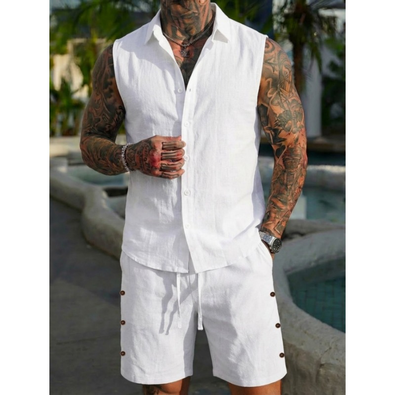 Ensemble 2 pièces pour homme e - Short Linen Drawstring avis et prix