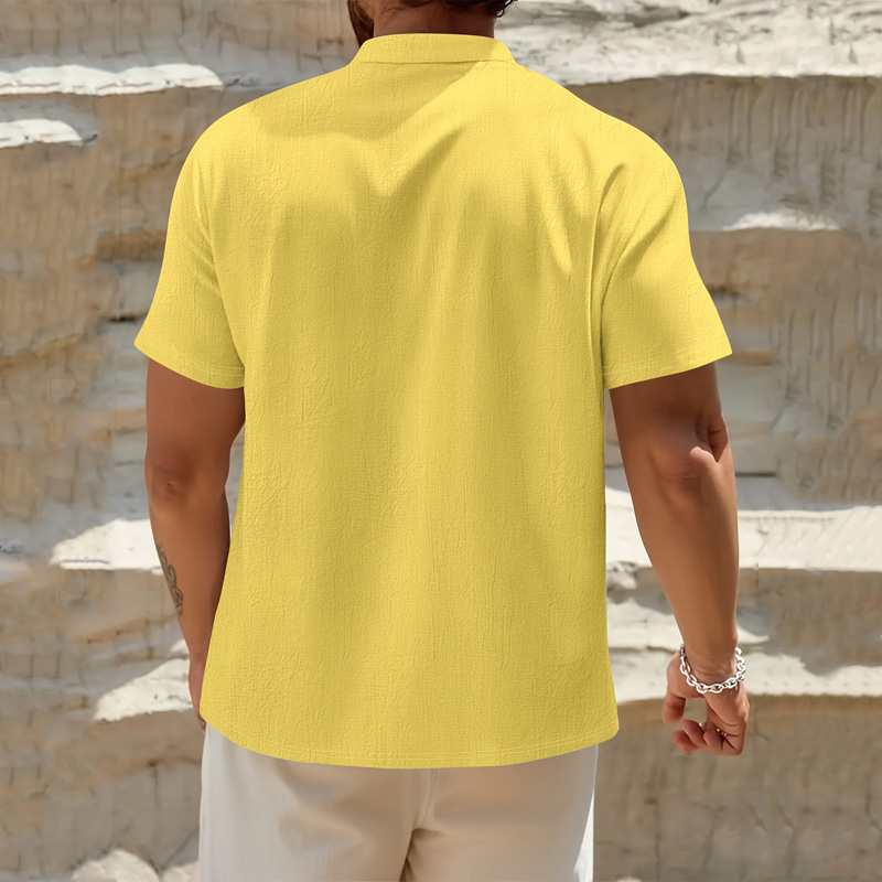 Chemise Henley en coton et lin - Linen Shirt Breathable avis et prix