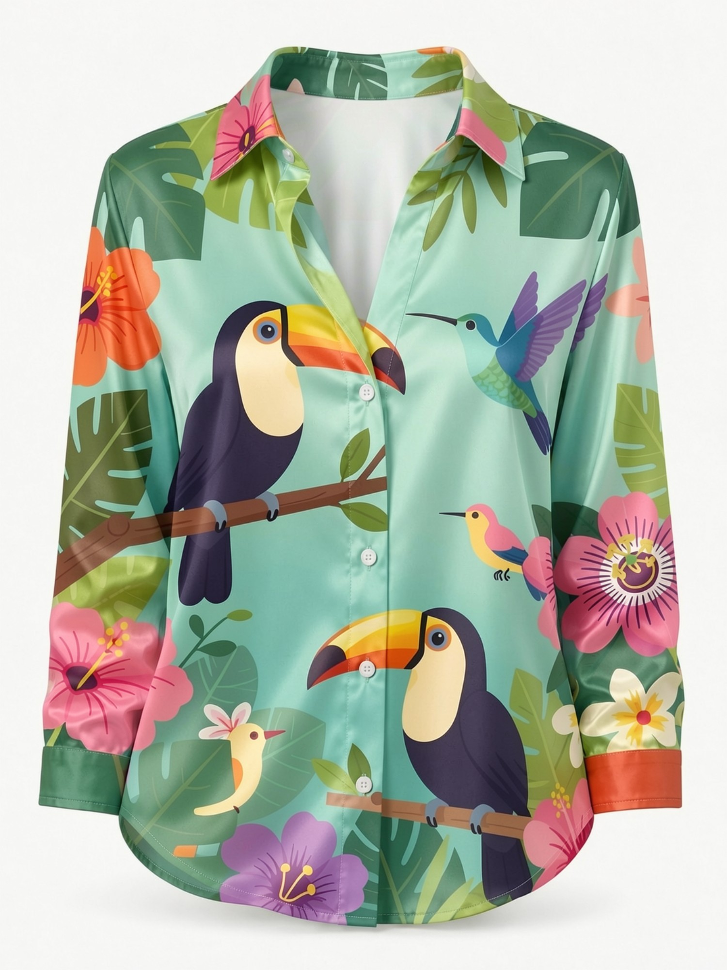 Chemisier en satin à boutons p - Resort Shirt Floral avis et prix