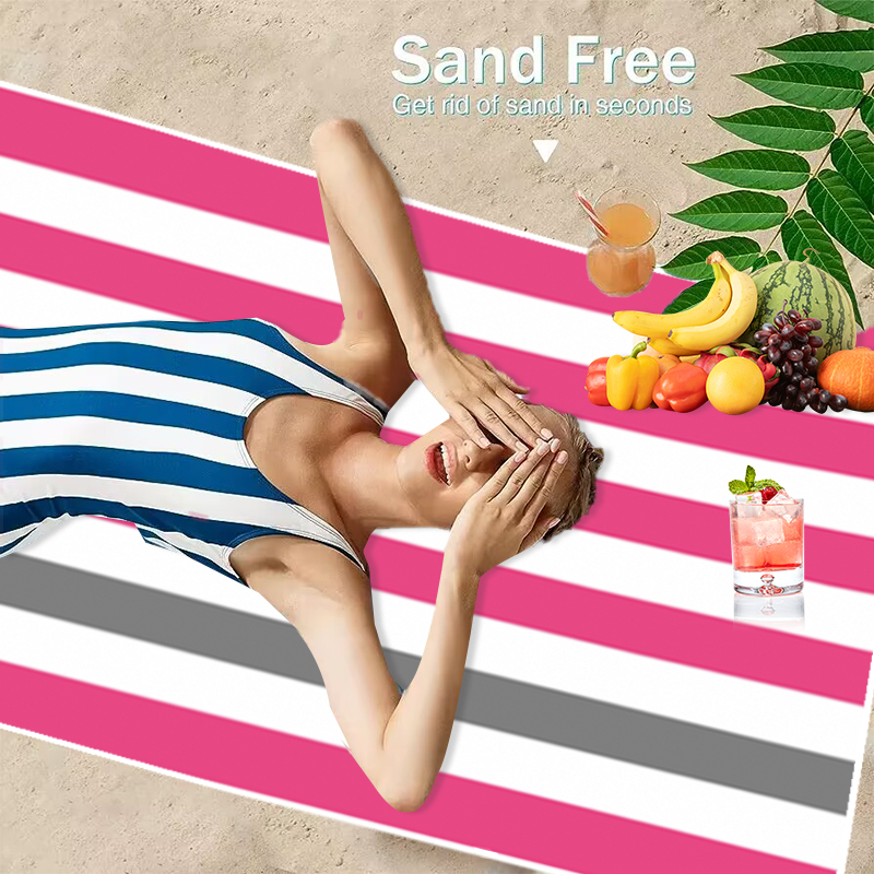 Serviette de plage rayée vibra - Beach Towel Large avis et prix