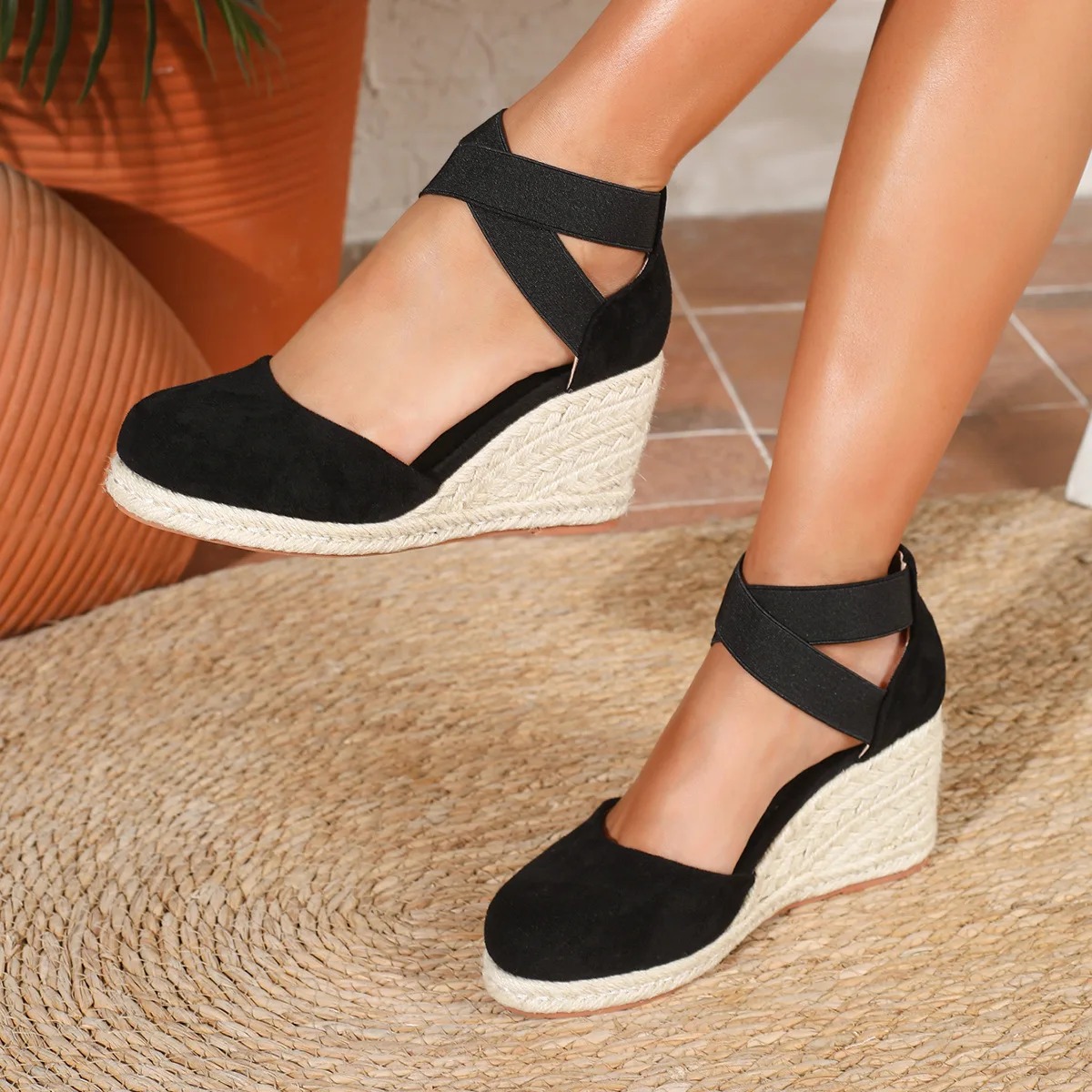 Sandales compensées espadrille - Espadrille Slip On avis et prix