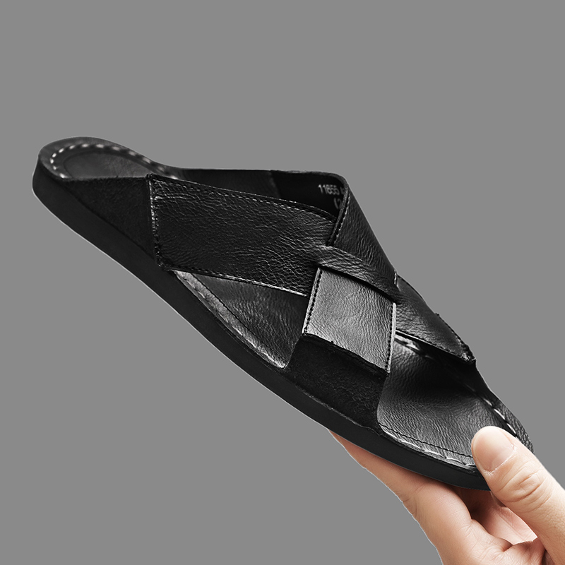 Mode en cuir véritable hommes  - Flip Flop Leather Men avis et prix