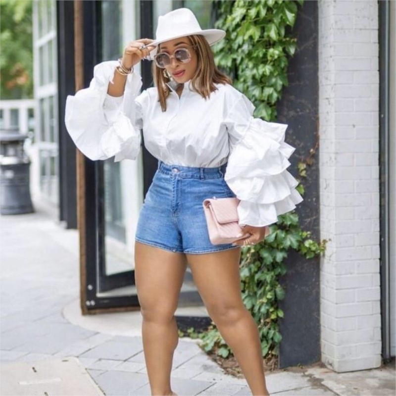 Femmes chemises blanches solid - Shirt Camp Collar avis et prix
