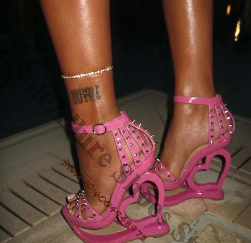 Sandales compensées rose vif à - Casual Sandal Leather avis et prix