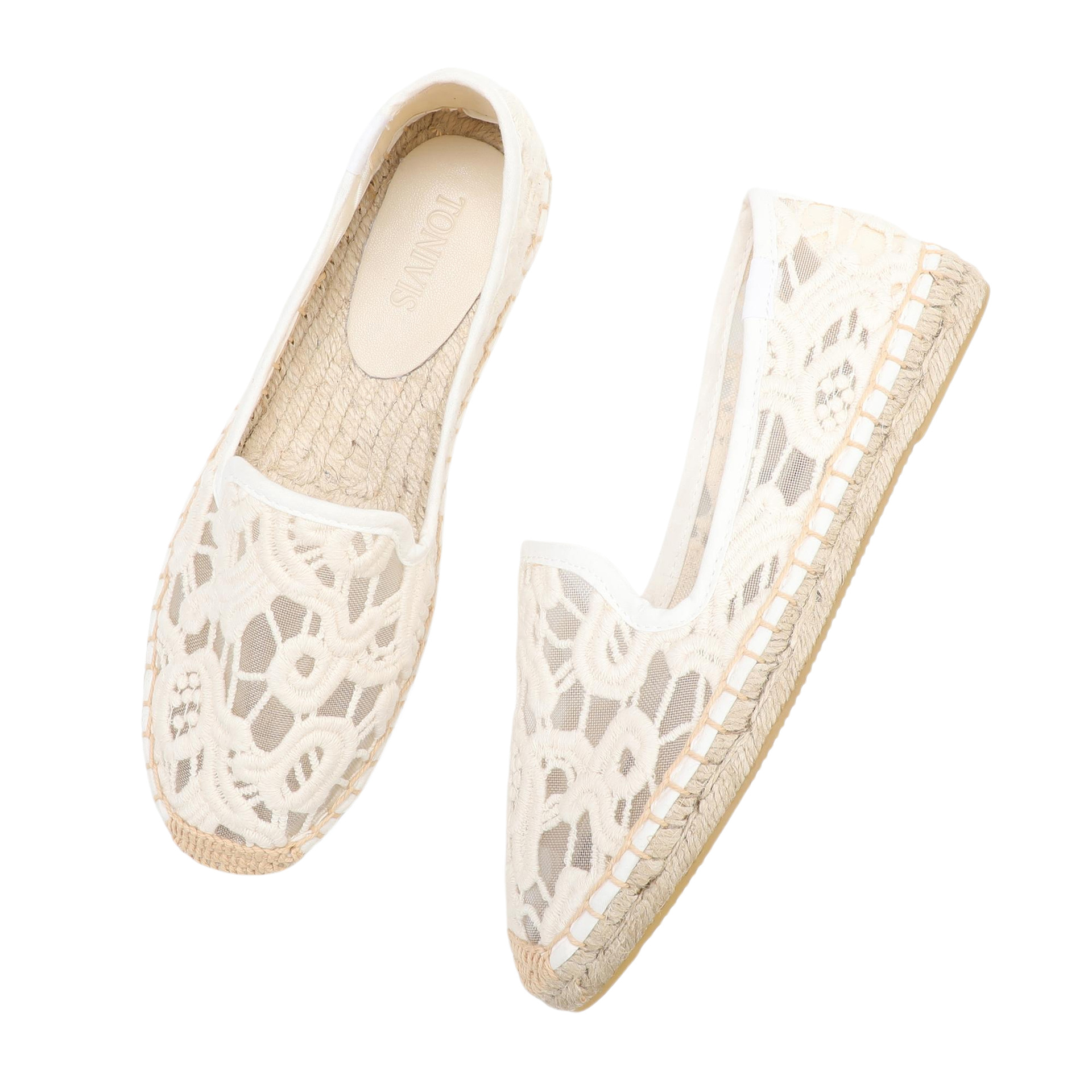 Espadrilles plates en dentelle - Espadrille Slip On avis et prix