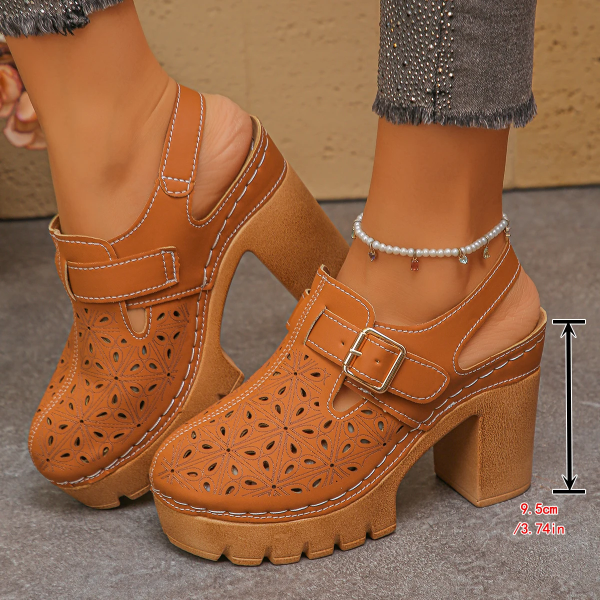 Sandales à talons épais pour f - Casual Sandal Leather avis et prix