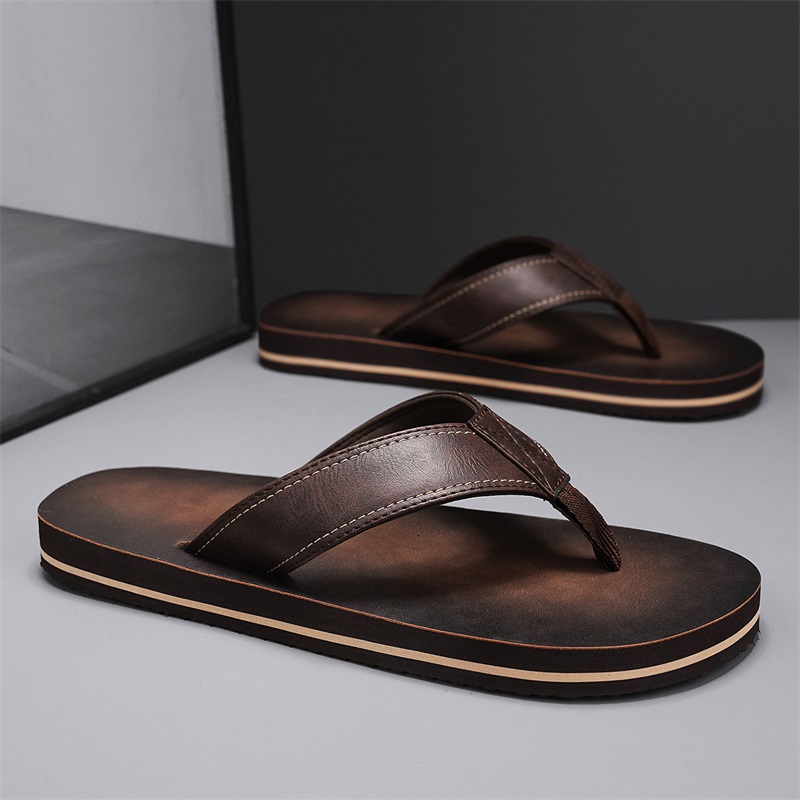 Tongs décontractées pour homme - Flip Flop Leather Men avis et prix