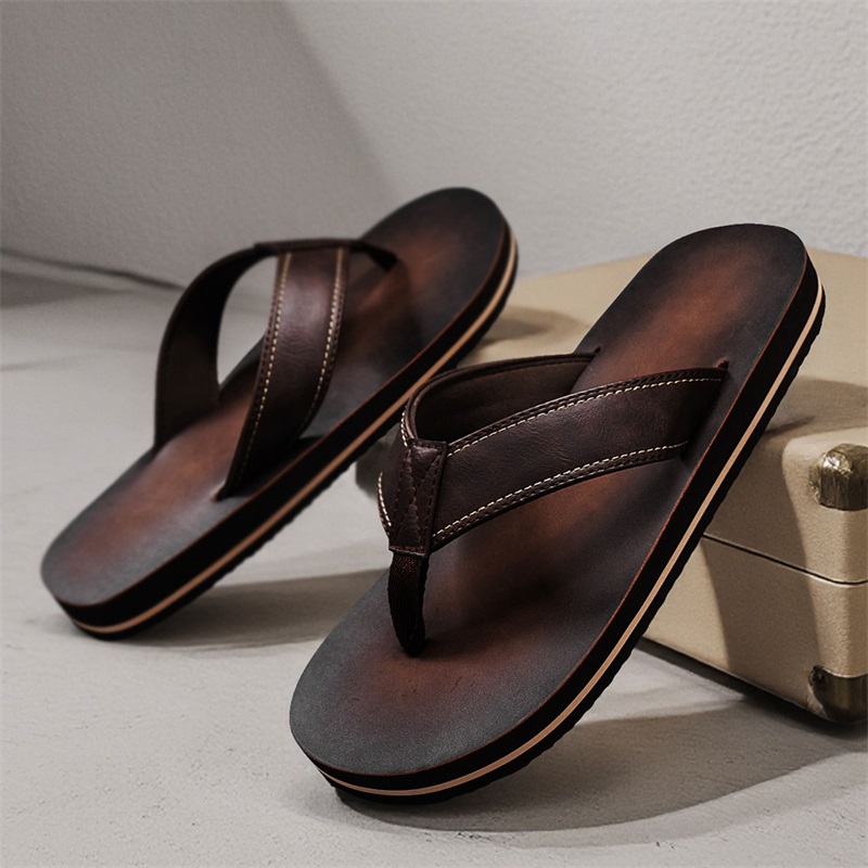 Tongs décontractées pour homme - Flip Flop Leather Men avis et prix