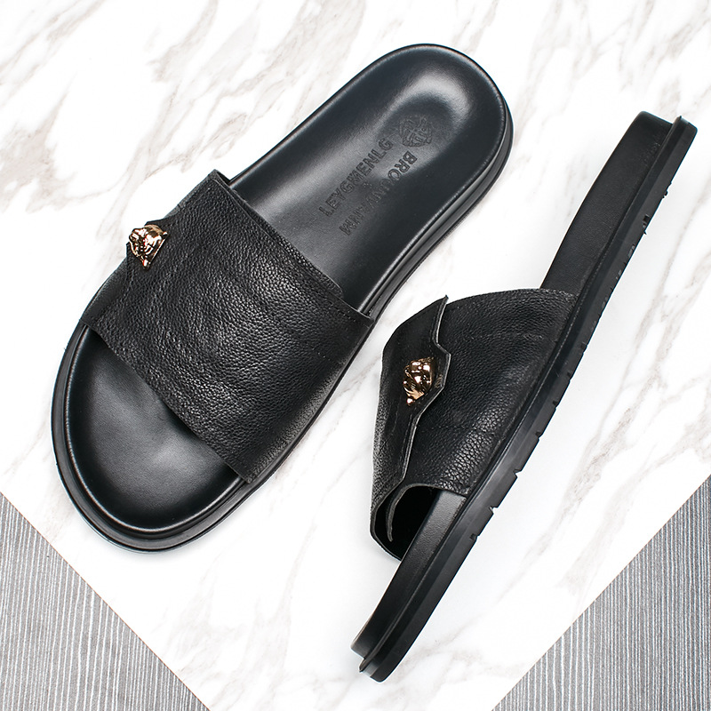 2025 nouvelles pantoufles en c - Flip Flop Leather Men avis et prix