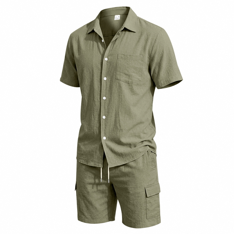 Ensemble deux pièces en lin am - Linen Shirt Breathable avis et prix