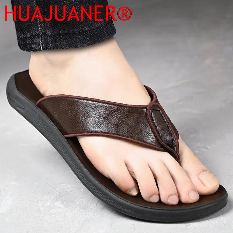 Sandales décontractées d'extér - Flip Flop Leather Men avis et prix