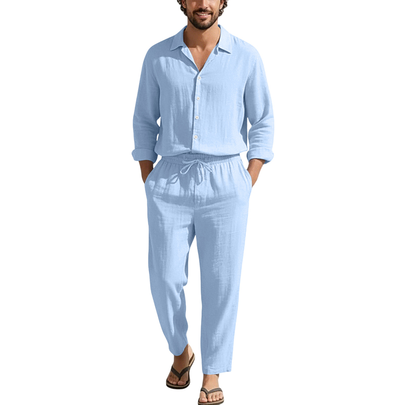 Ensembles décontractés en lin  - Linen Shirt Breathable avis et prix