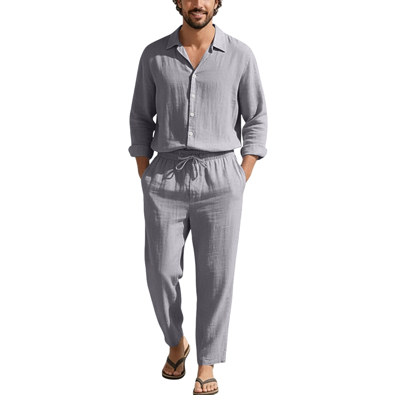 Ensembles décontractés en lin  - Linen Shirt Breathable avis et prix